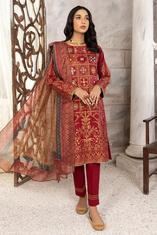 Mirror Embroidered Cotton Lawn Suit-2622