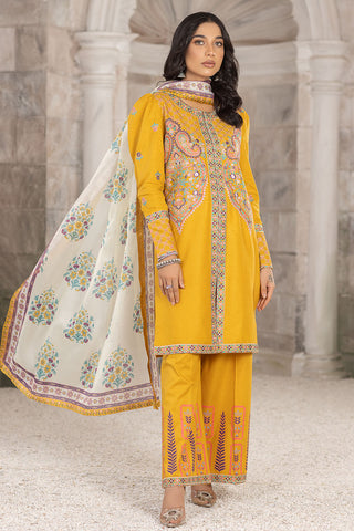 Embroidered Cotton Lawn Suit - 2606
