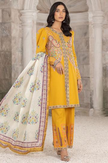 Embroidered Cotton Lawn Suit - 2606