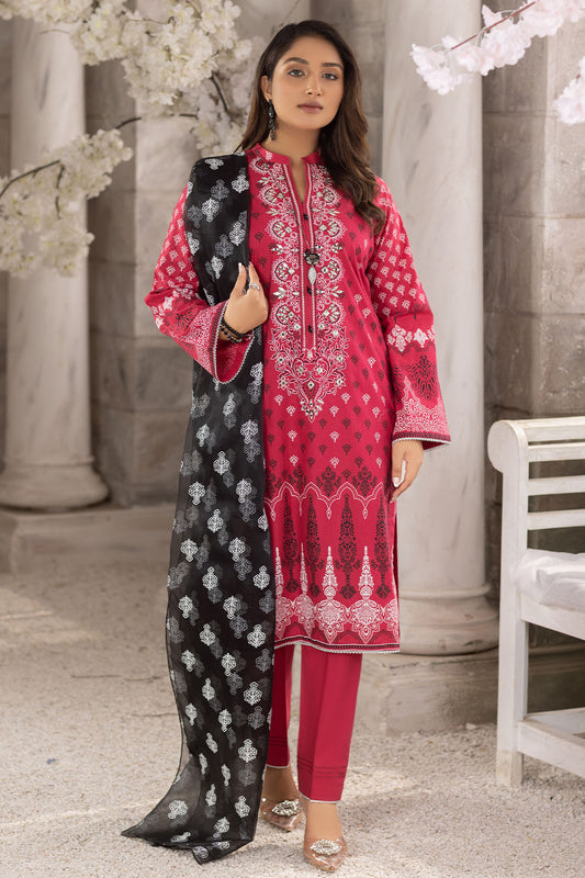 Mirror Embroidered Cotton Lawn Suit-2608