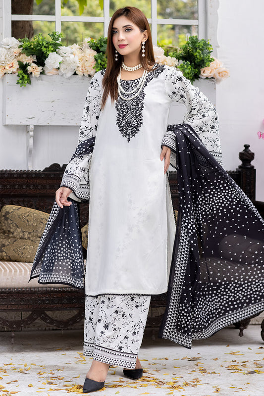 Embroidered Viscose Suit-7000