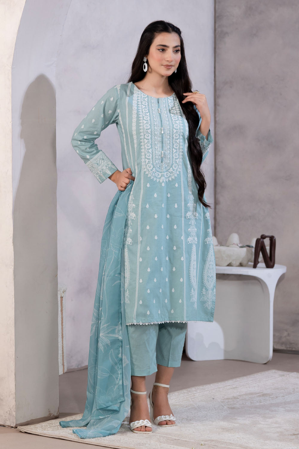 Emboss Printed Lawn Suit -2737