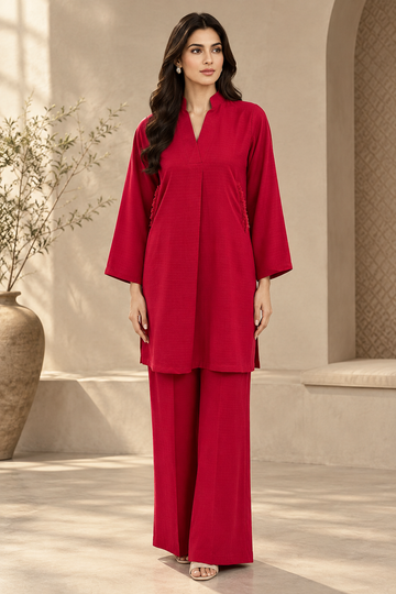 Red Dhanak 2pc -2829