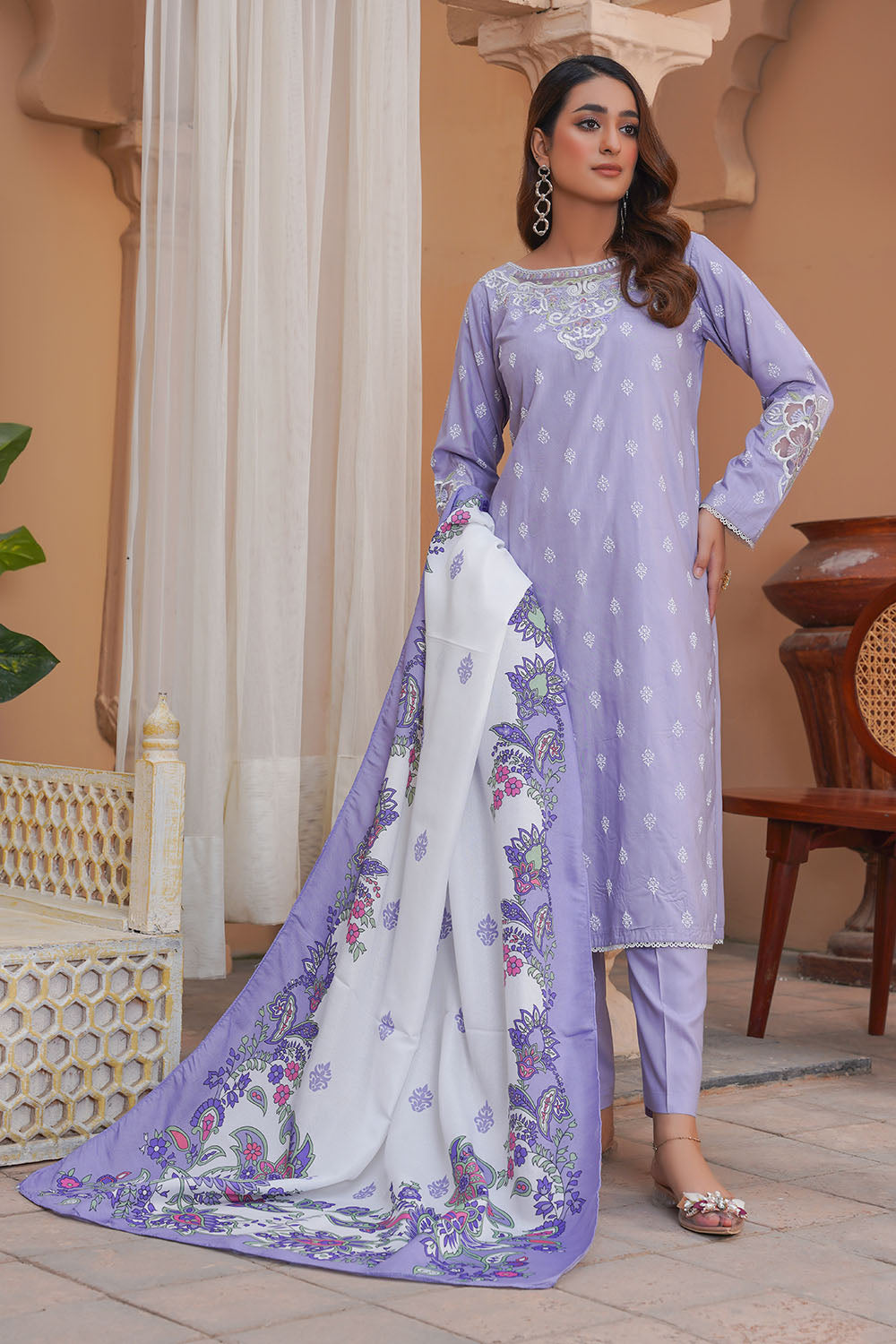 linen lilac kameez shalwar