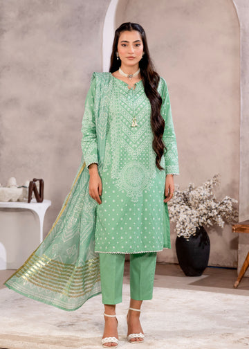 Emboss Printed Lawn Suit - 7048