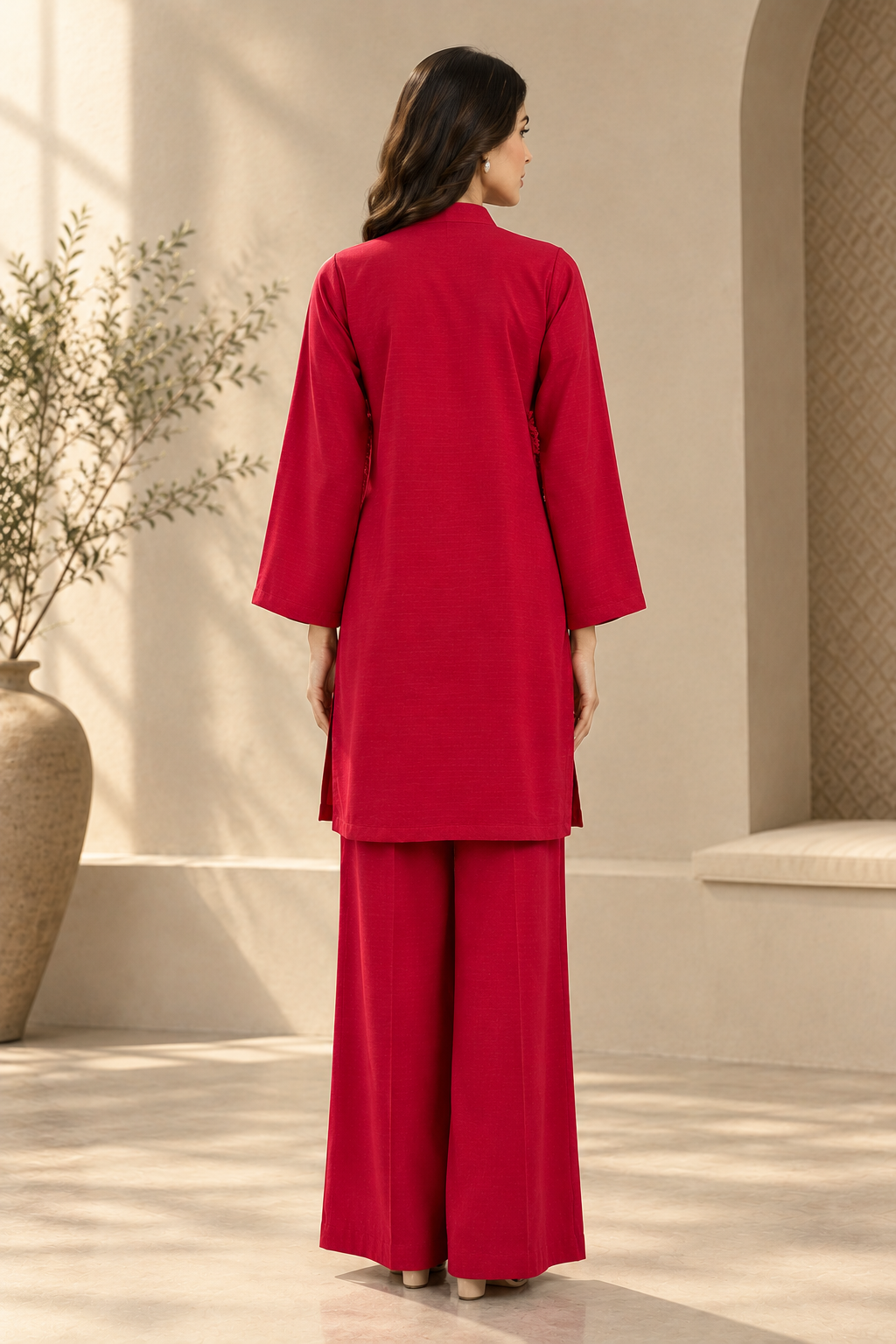 Red Dhanak 2pc -2829