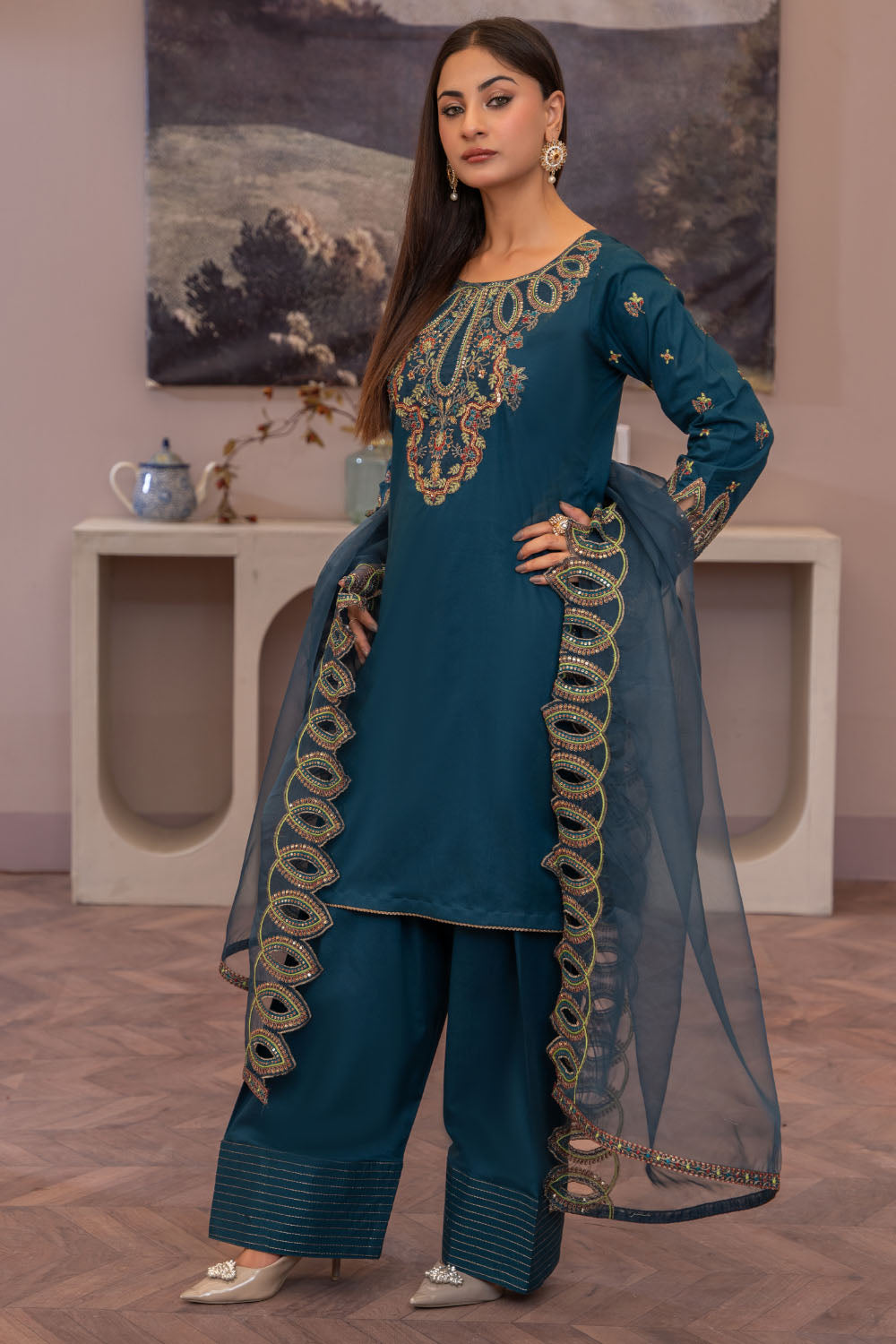 Embroidered Shalwar Suit - 7066