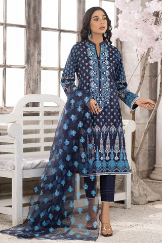 Mirror Embroidered Cotton Lawn Suit-2624