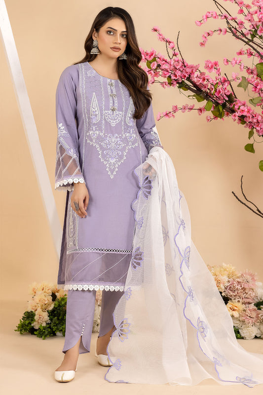 Embroidered Cotton Lawn Suit - 2634
