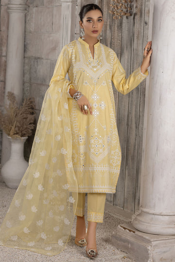 Mirror Embroidered Cotton Lawn Suit-2617