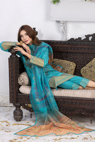 Mirror Embroidered Linen Suit-2669