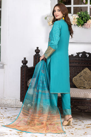 Mirror Embroidered Linen Suit-2669