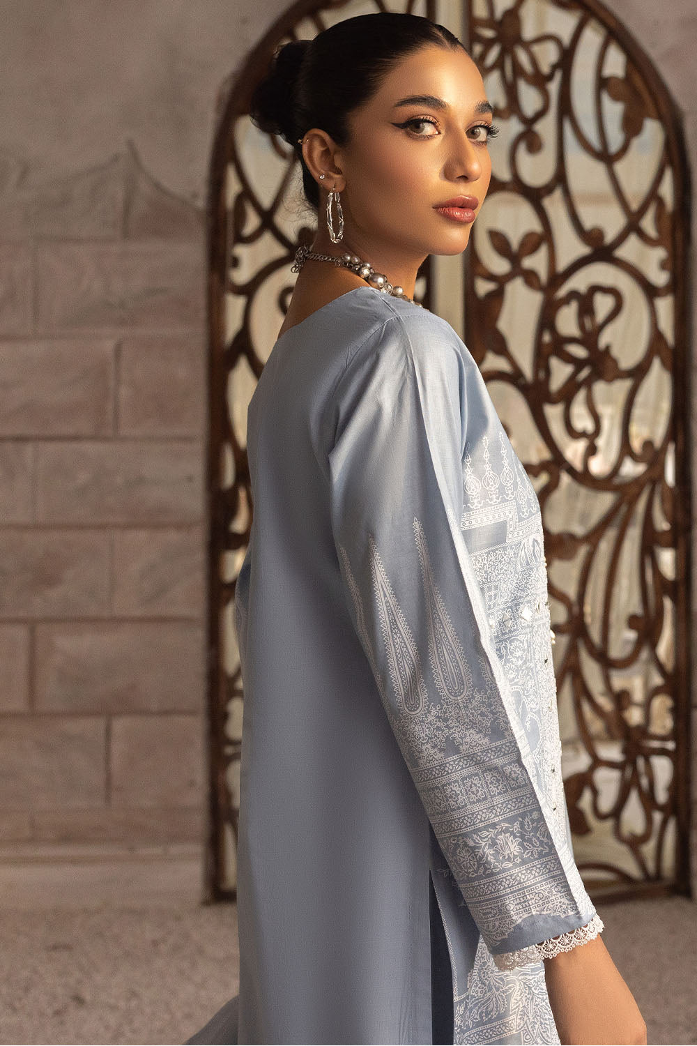 Mirror Embroidered Cotton Lawn Suit-2620