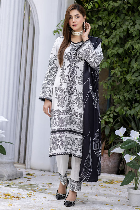 Screen Printed Cotton Lawn Suit- 7002