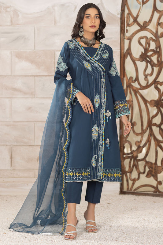 Embroidered Cotton Lawn Angrekha Frock Suit -2601
