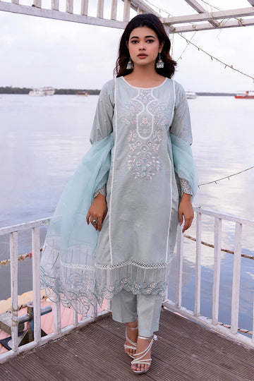 Embroidered Lawn Suit -7027