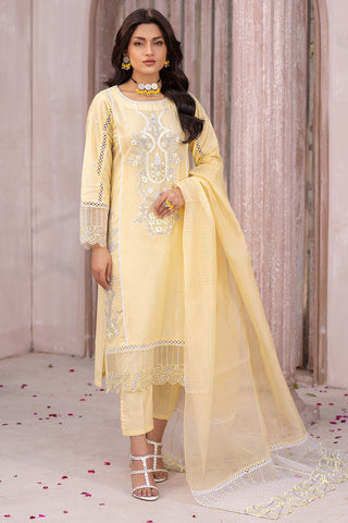 Embroidered Check Lawn Suit -2686
