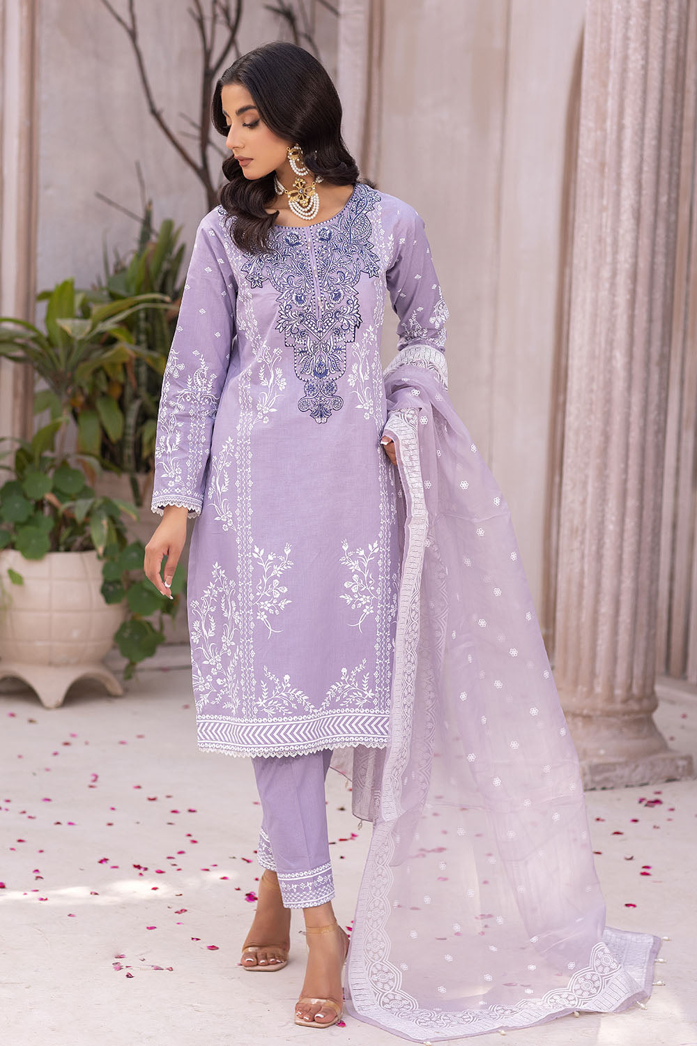 Embroidered Lawn Suit-7007