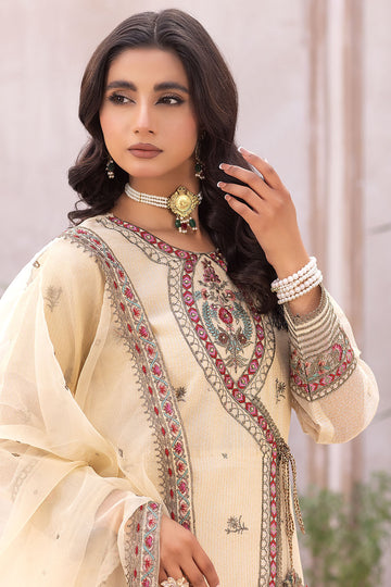 Embroidered Organza Suit 3PC -2682