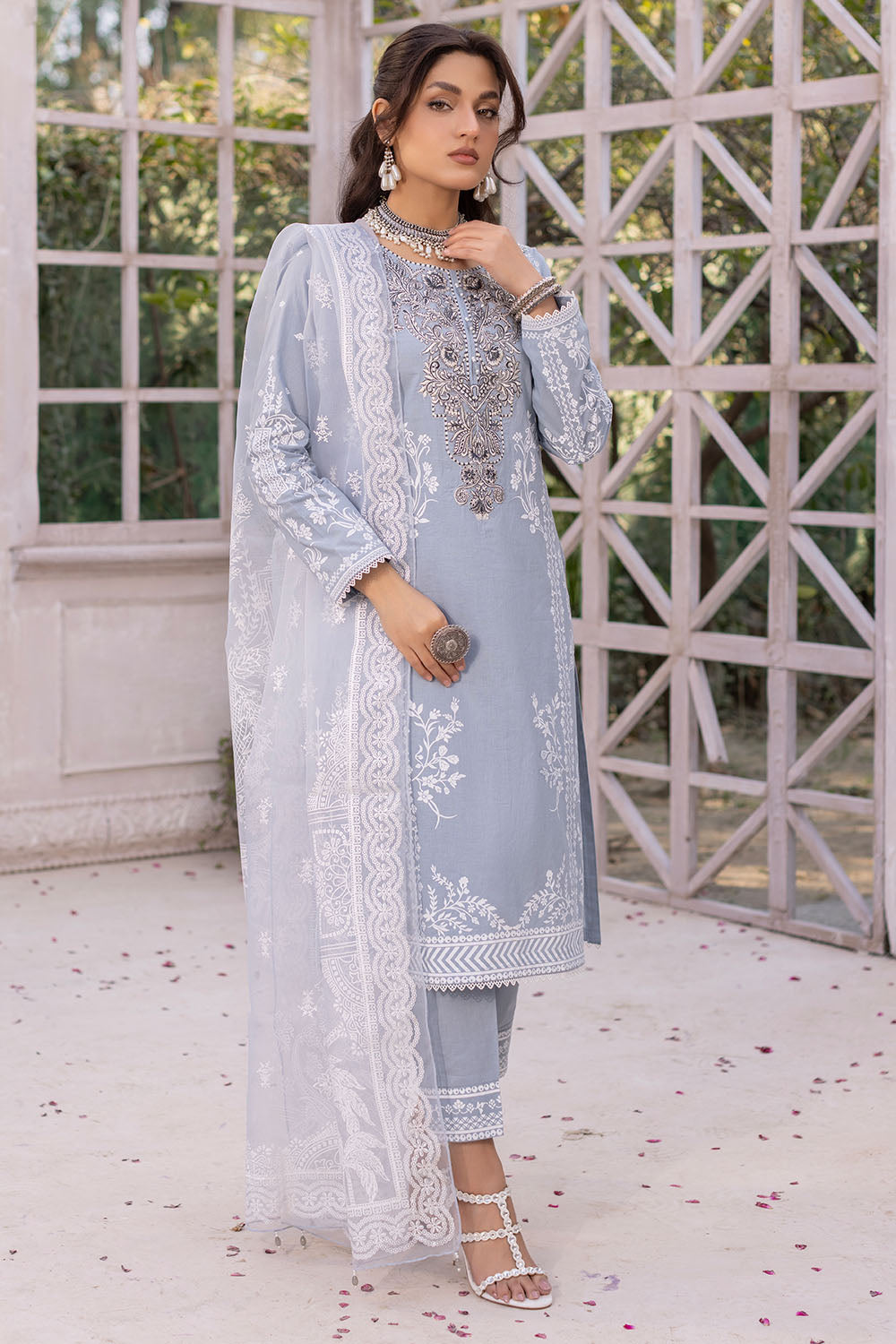 Embroidered Lawn Suit-7005