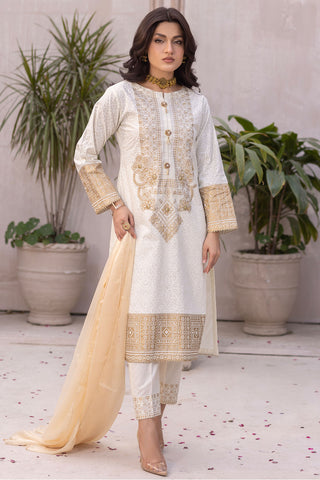Screen Printed Cotton Lawn Suit- 7010