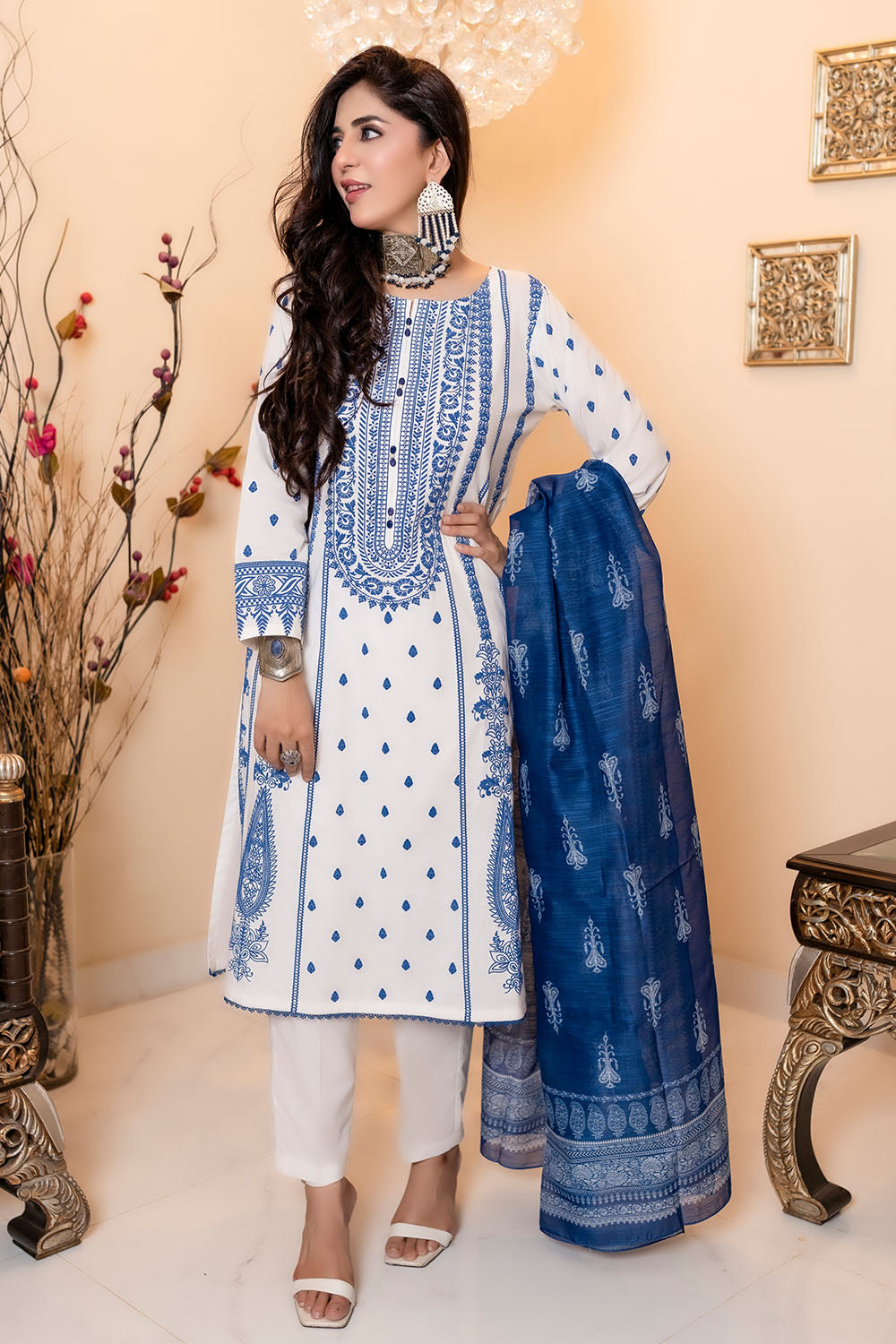 Emboss Printed Lawn Suit -2701