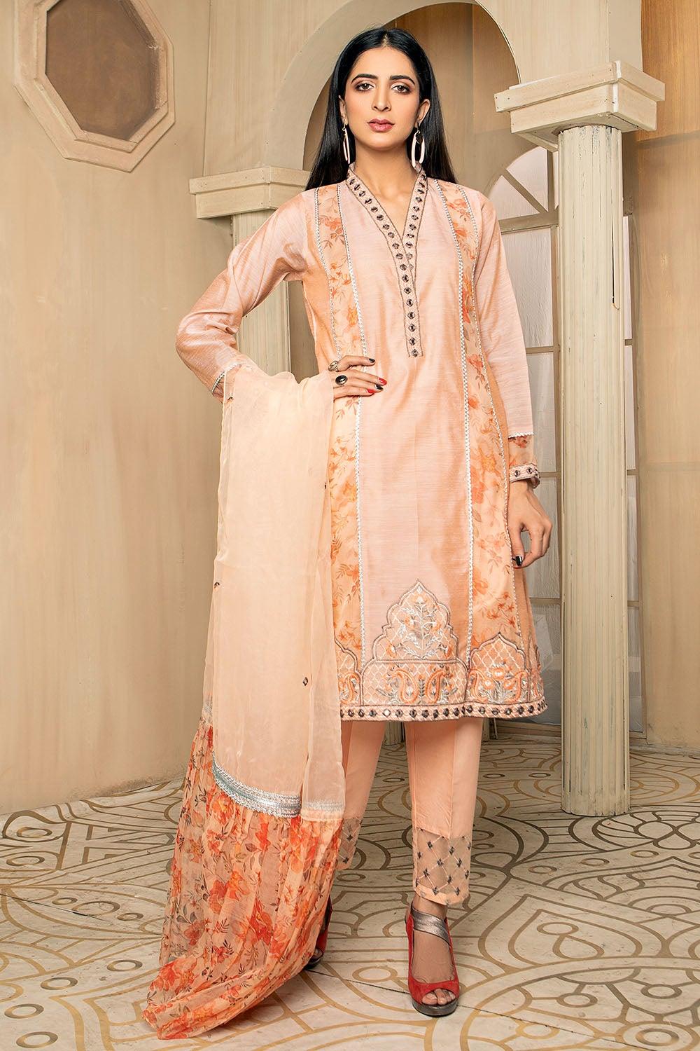 Embroidered Paper Cotton Suit - Madame