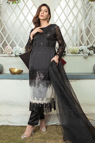 Embroidered Organza Silk Suit-4008