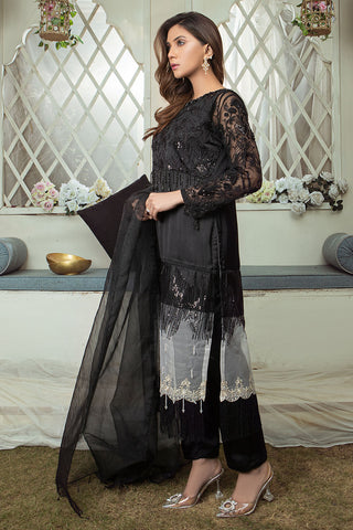 Embroidered Organza Silk Suit-4008