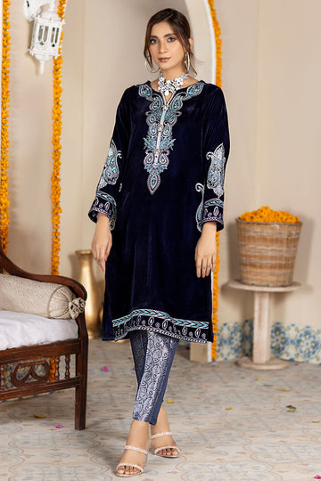 Embroidered Velvet Shirt -2549