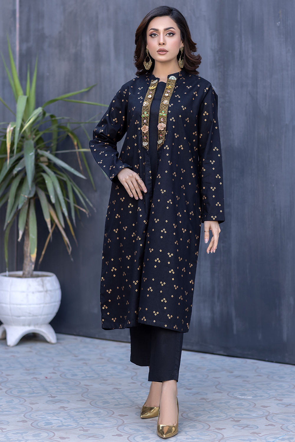 Cotton lawn Gown 2 pc- 2591