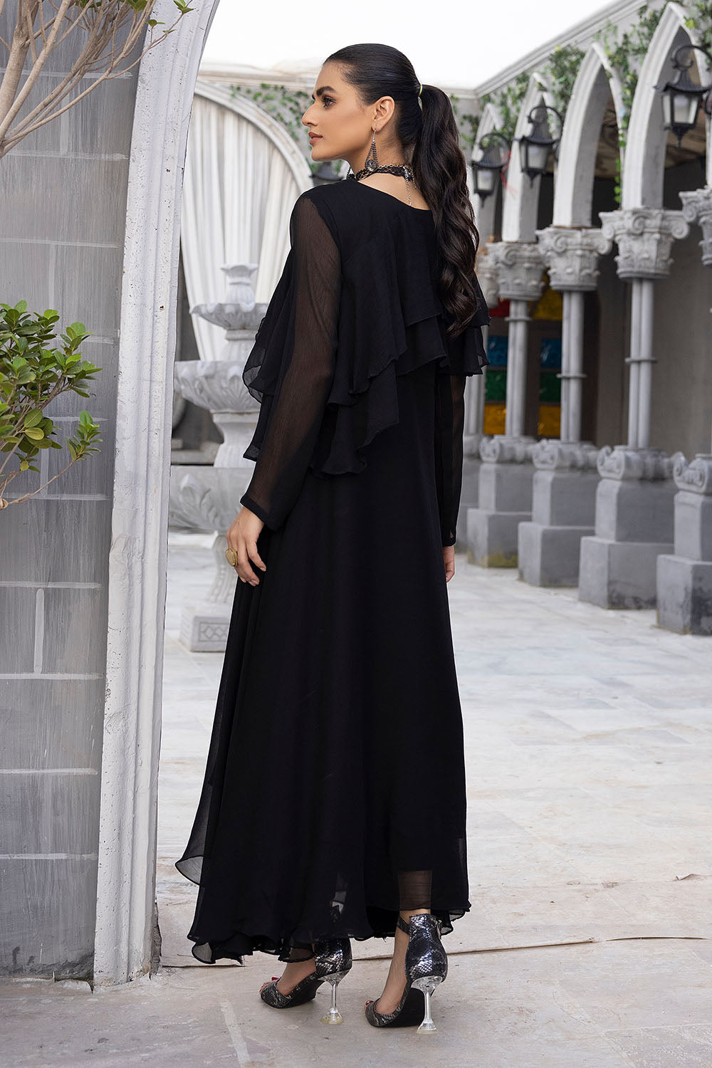 Black chiffon Maxi - 2540