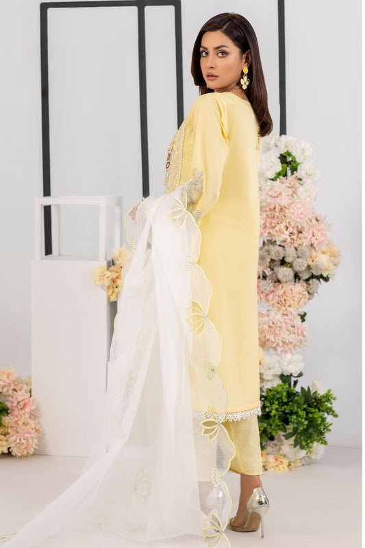 Embroidered Cotton Lawn Suit - 2595