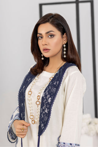 Embroidered Cotton Lawn Gown Suit- 2589