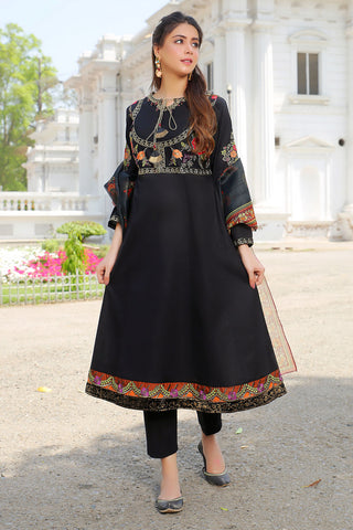 Embroidered Cotton Lawn Suit-2488