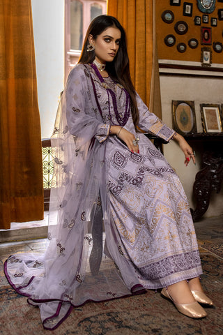 Embroidered Cotton Lawn Frock Suit-F1000