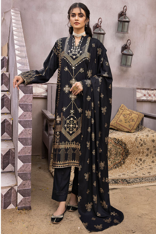 Black Mirror Embroidered Linen Suit-2526