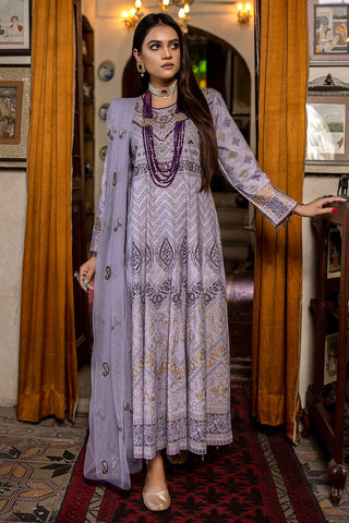 Embroidered Cotton Lawn Frock Suit-F1000