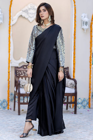 Embroidered Silk Sari- 2555