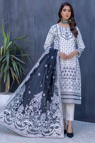 Mirror Embroidered Cotton Lawn Suit-2581