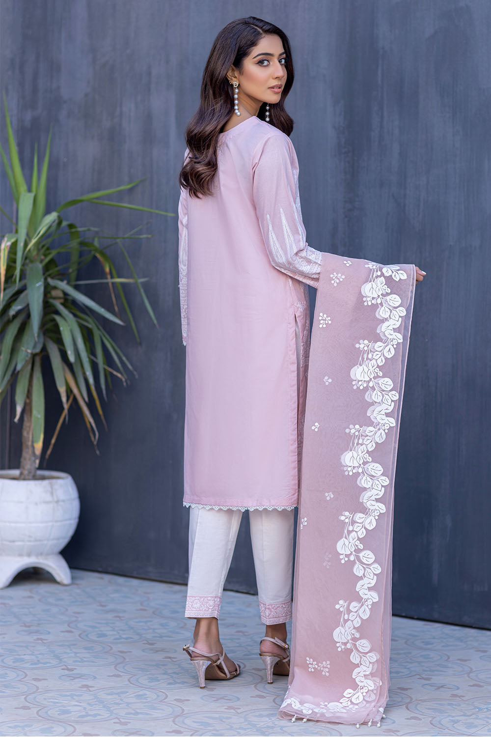 Mirror Embroidered Cotton Lawn Suit-2583